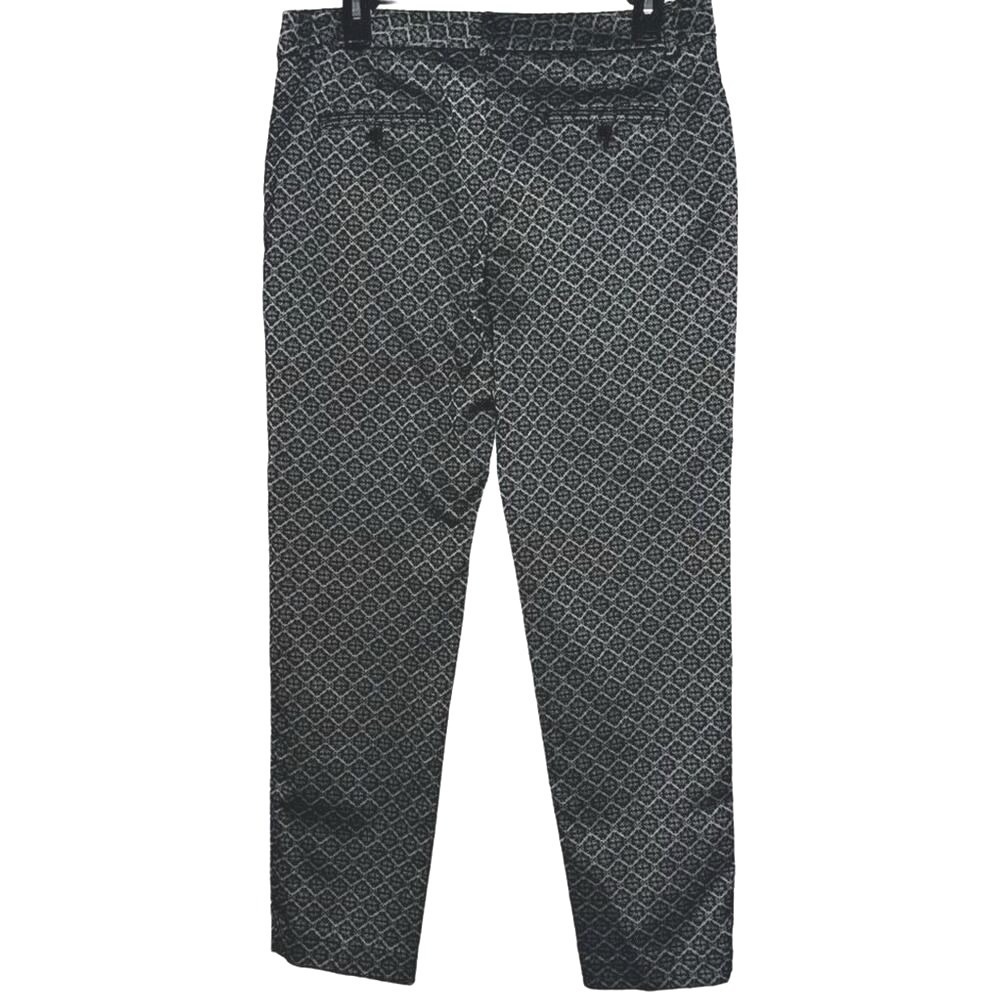 Valerie Stevens Black White Geometric Print Slim Ankle‎ Dress Pants Women's 10
